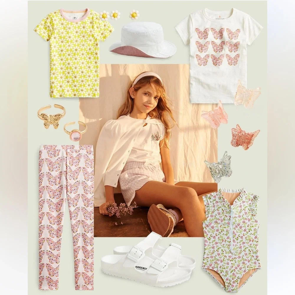 🩷❤️🩷NEW ITEM Crewcuts white bucket hat with rose peel a boo